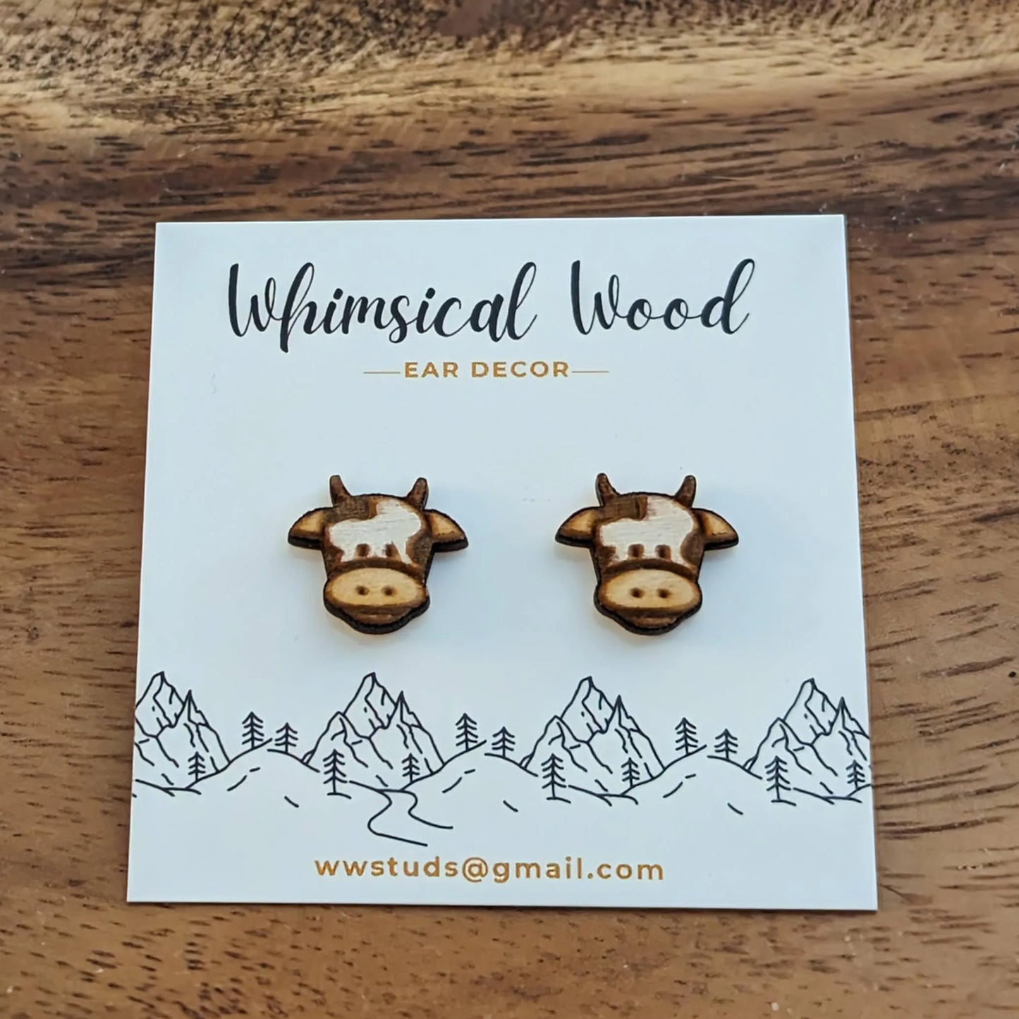 Hand Painted Wood Earrings
