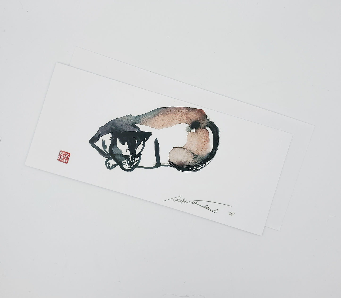 Greeting Cards - Japanese Boku Undo Ink Illustrated Cats