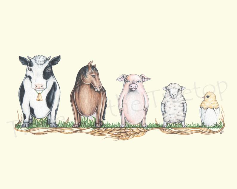 Nesting Animal Prints - Three On The Treetop