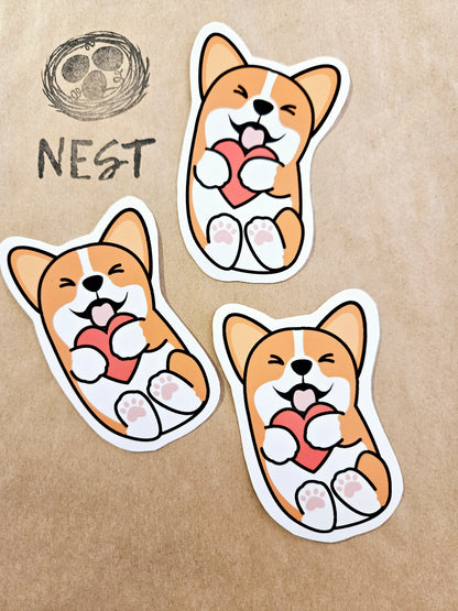 Crouton the Corgi and Friends: Vinyl Stickers by Mel