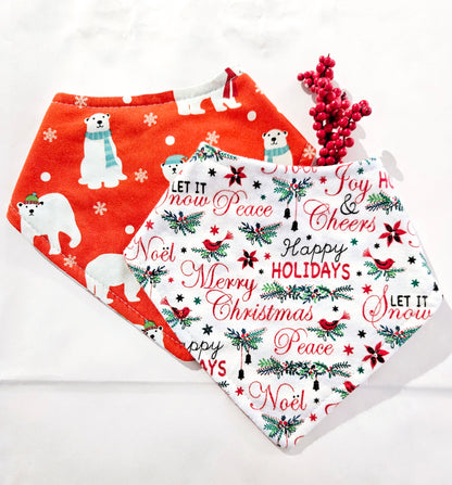 Holiday Reversible Baby Bandanas