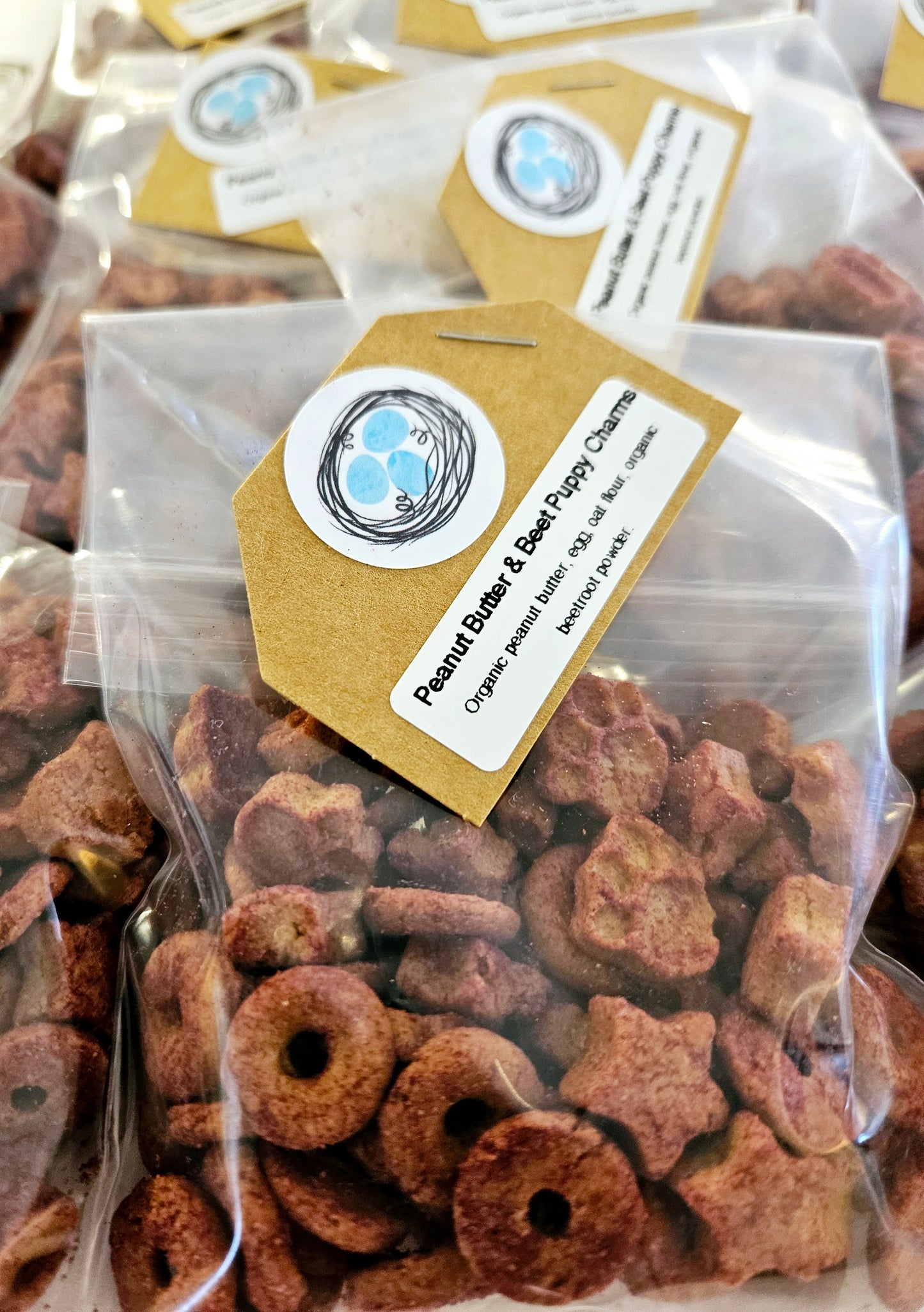 Dog Snacks - Peanut Butter & Beet Puppy Charms