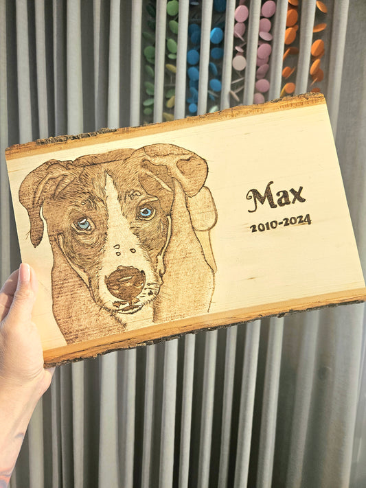 Custom Woodburned Pet Portrait