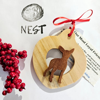 Christmas Wood Dog Ornaments