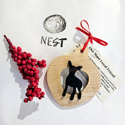 Christmas Wood Dog Ornaments