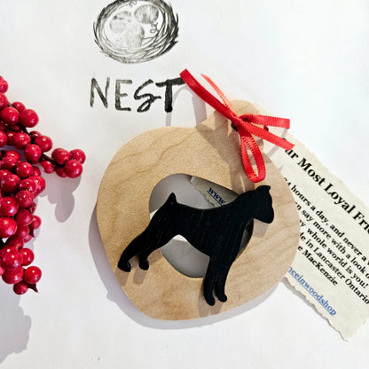 Christmas Wood Dog Ornaments