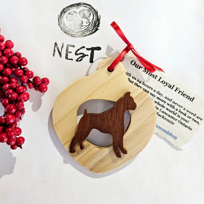 Christmas Wood Dog Ornaments