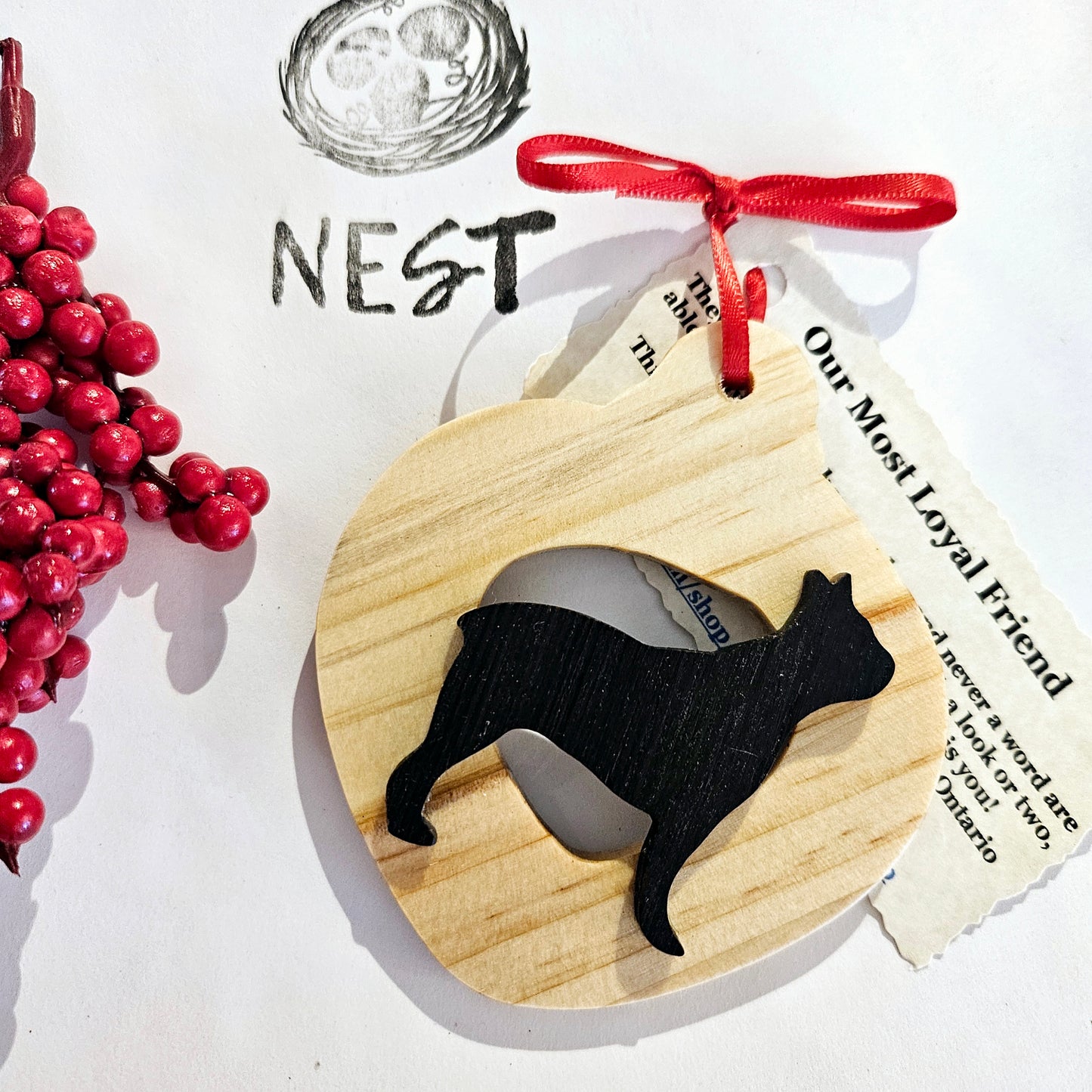 Christmas Wood Dog Ornaments