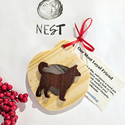 Christmas Wood Dog Ornaments