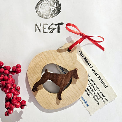 Christmas Wood Dog Ornaments