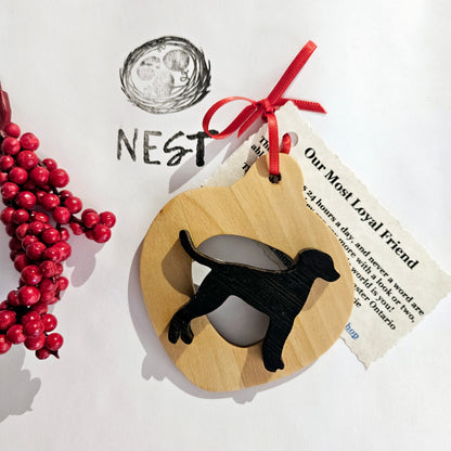 Christmas Wood Dog Ornaments