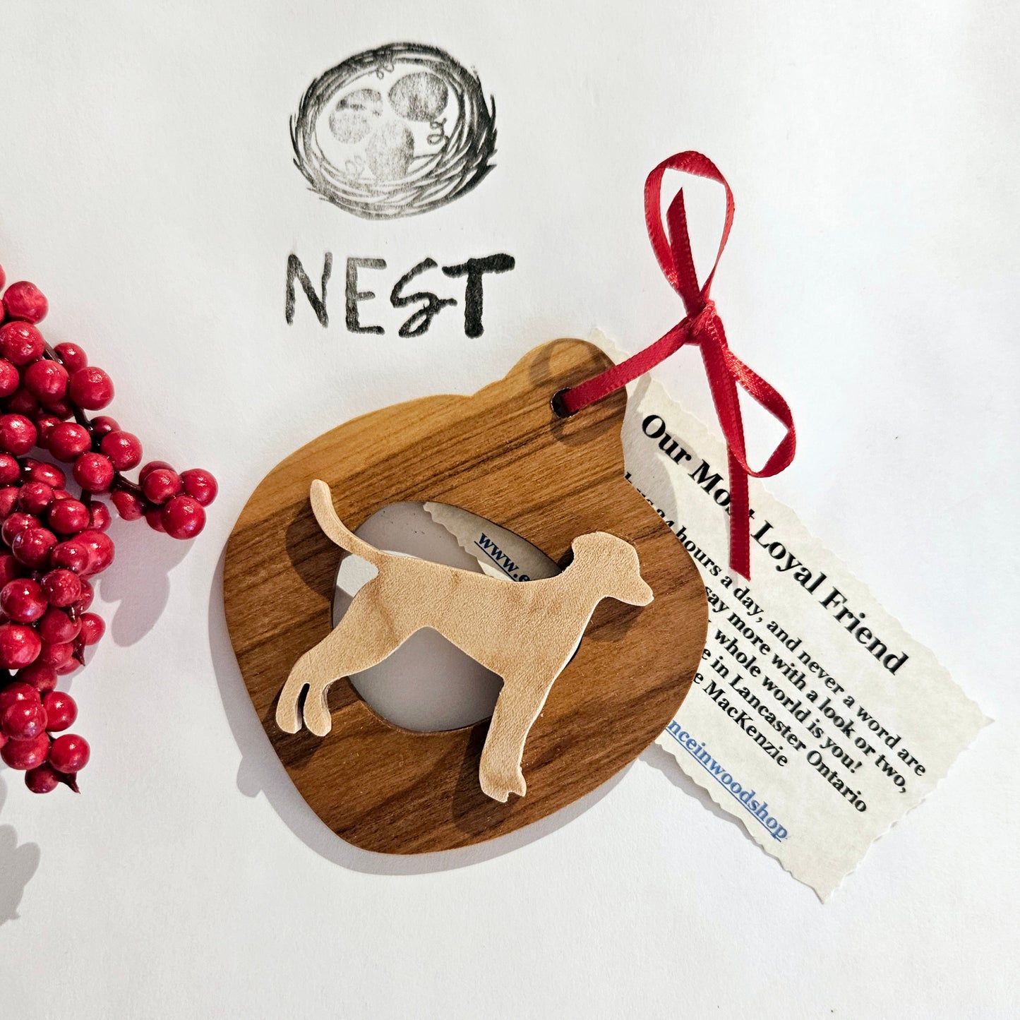 Christmas Wood Dog Ornaments