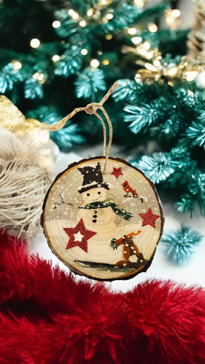 Wood + Resin Christmas Ornaments by Leslie Cline