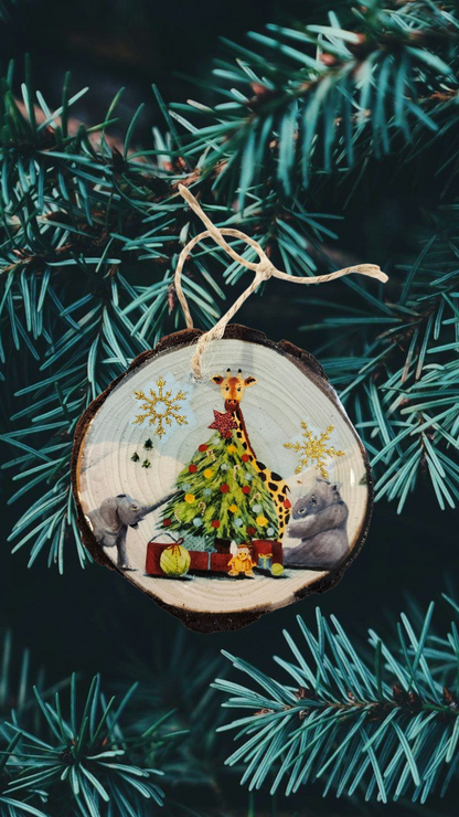 Wood + Resin Christmas Ornaments by Leslie Cline
