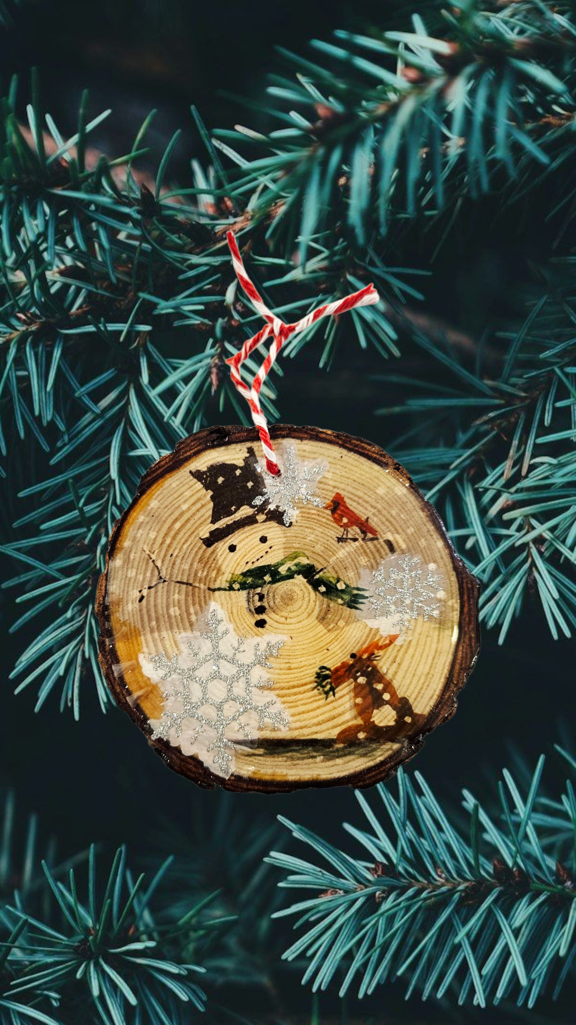 Wood + Resin Christmas Ornaments by Leslie Cline