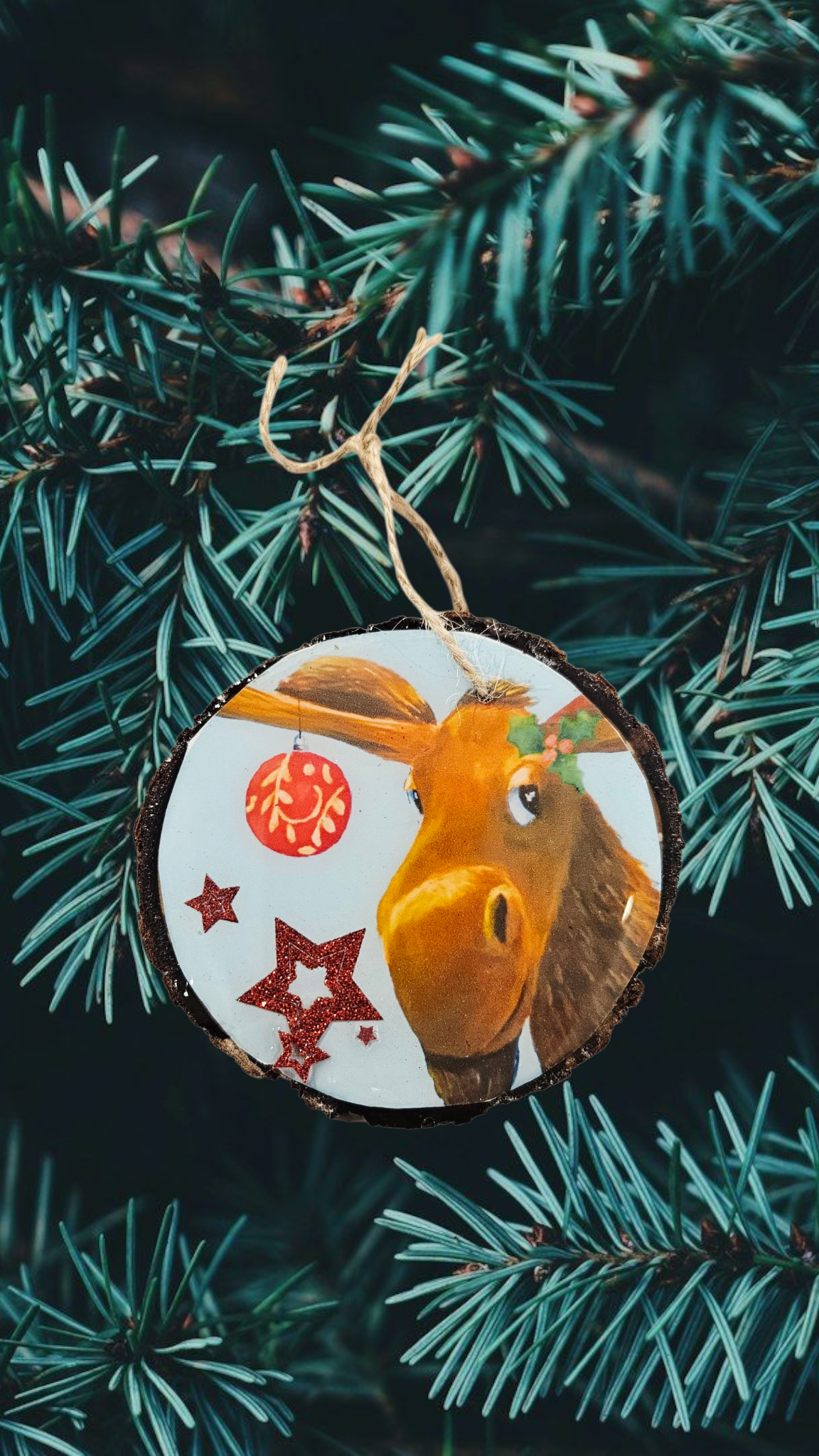 Wood + Resin Christmas Ornaments by Leslie Cline