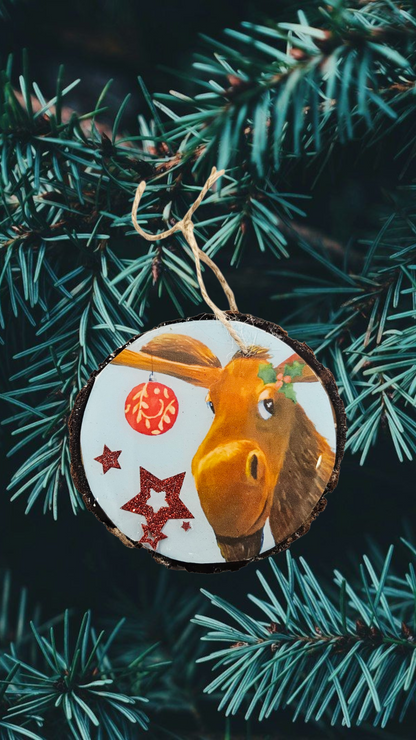 Wood + Resin Christmas Ornaments by Leslie Cline
