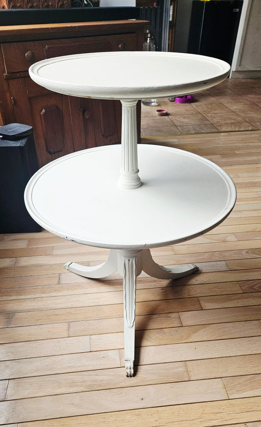 Antique 2-Tier Pie Crust Table