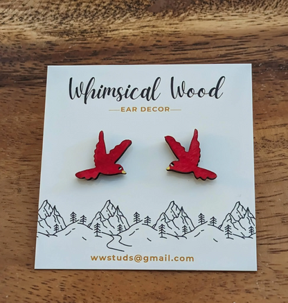 Hand Painted Wood Earrings