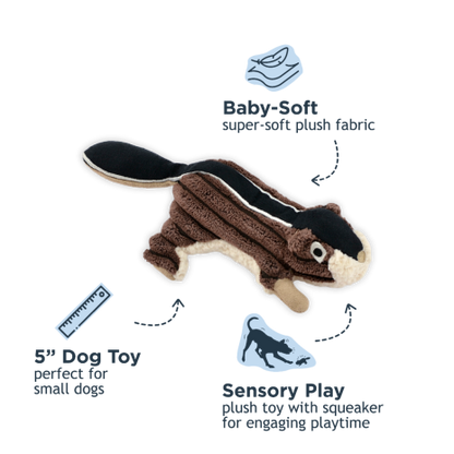 Plush Chipmunk Squeaker Dog Toy