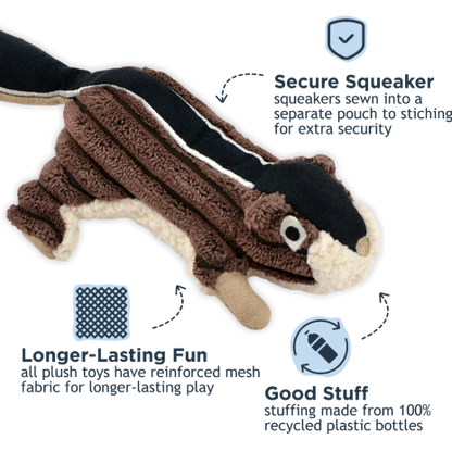 Plush Chipmunk Squeaker Dog Toy