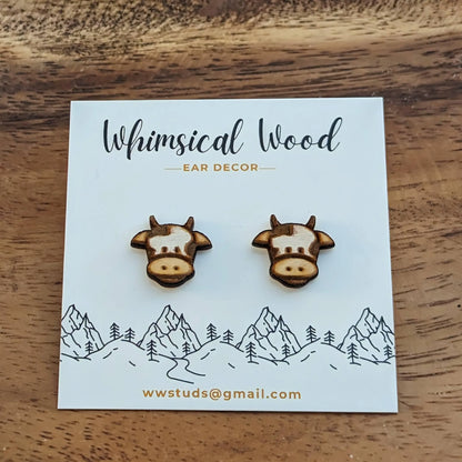 Hand Painted Wood Earrings