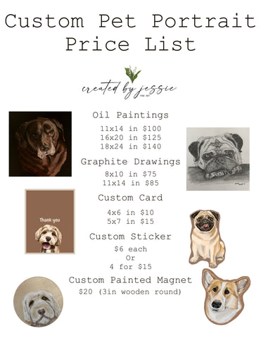 Custom Pet Portraits - Created by Jessie