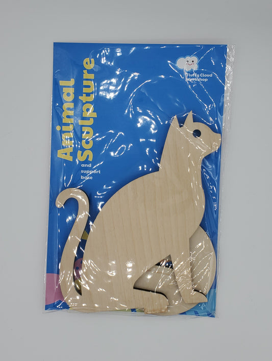 Wood Animal Sculptures + decorative Paper Kits