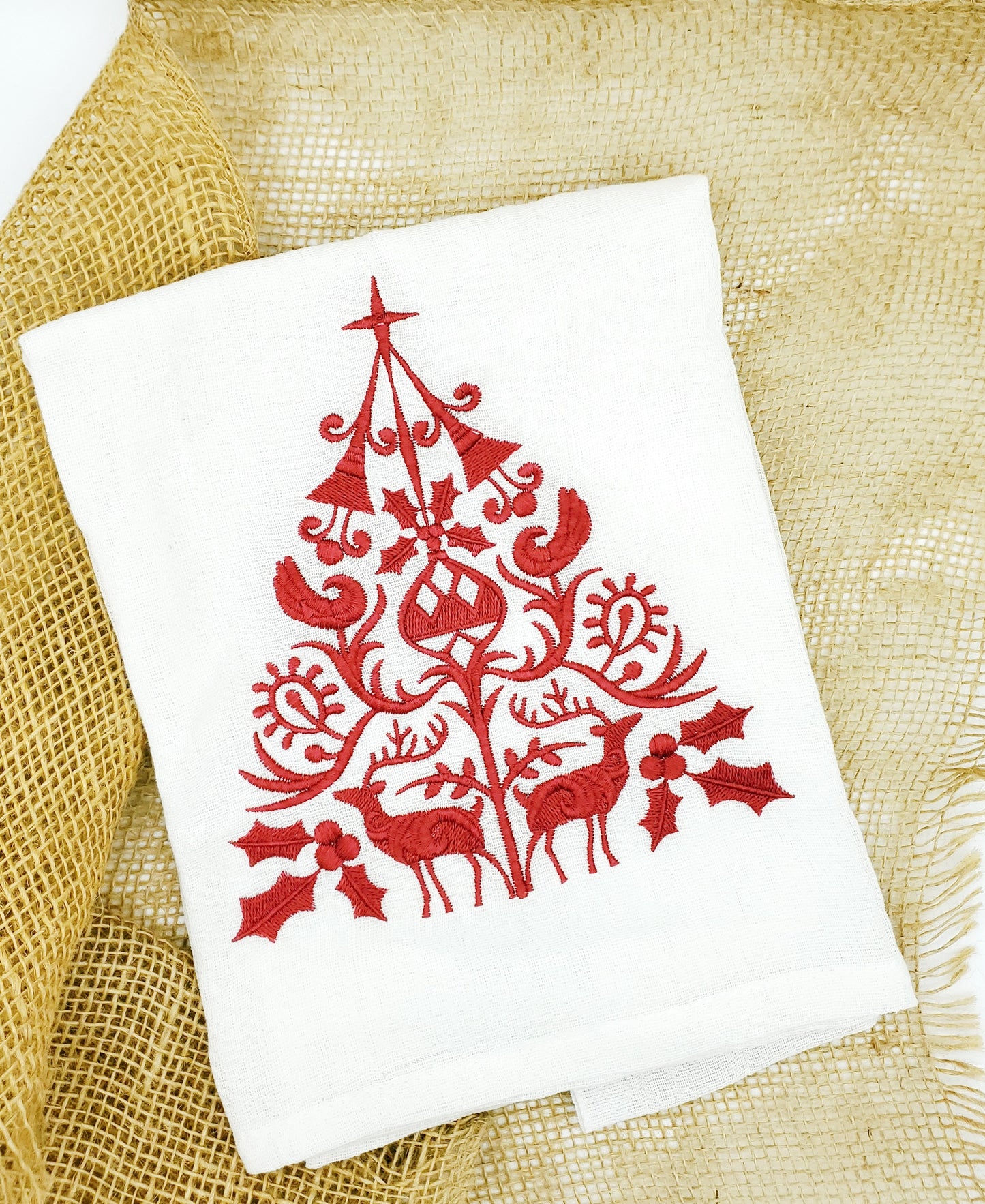 Christmas Embroidered Tea Towels