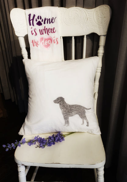 Flour Sack Throw Pillows - Dogs