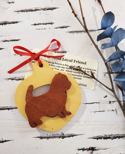 Christmas Wood Dog Ornaments