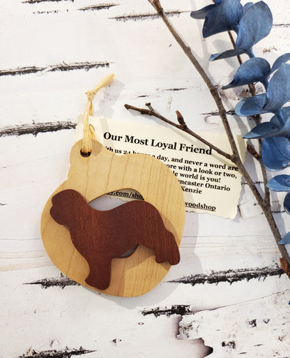 Christmas Wood Dog Ornaments