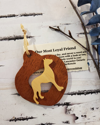 Christmas Wood Dog Ornaments