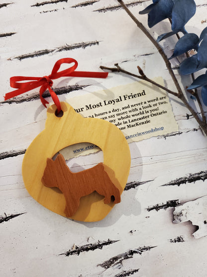 Christmas Wood Dog Ornaments