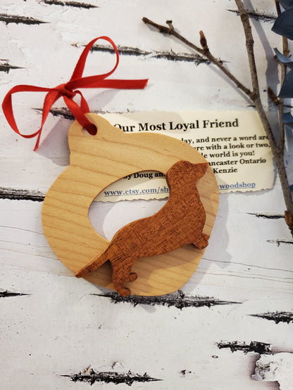 Christmas Wood Dog Ornaments