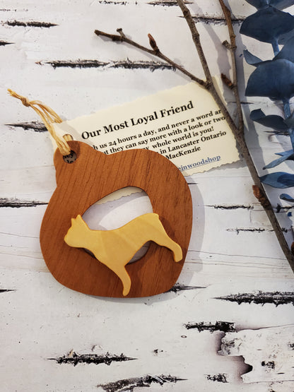 Christmas Wood Dog Ornaments