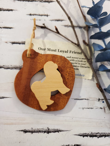 Christmas Wood Dog Ornaments