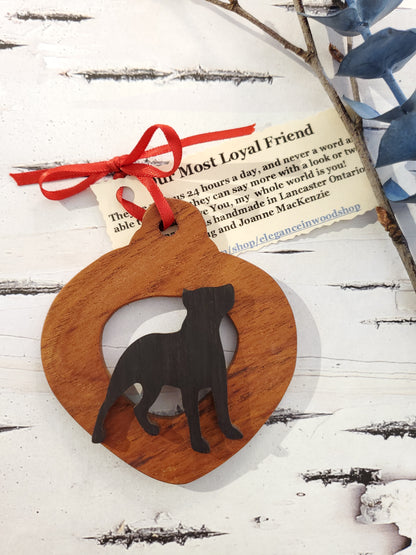 Christmas Wood Dog Ornaments