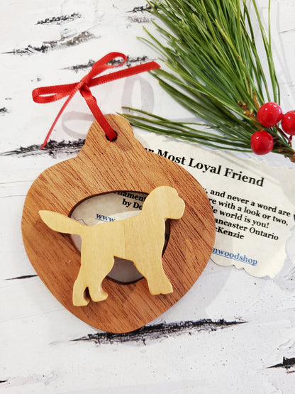 Christmas Wood Dog Ornaments