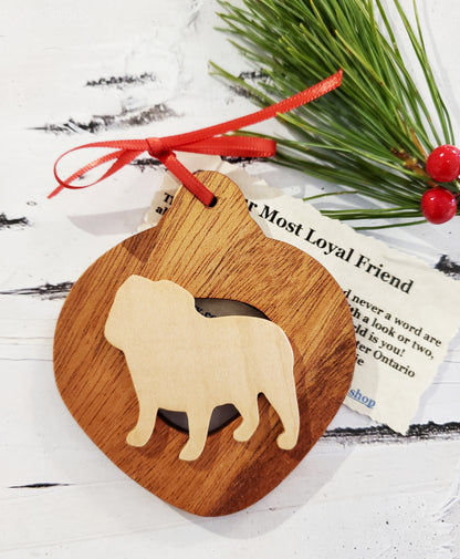 Christmas Wood Dog Ornaments