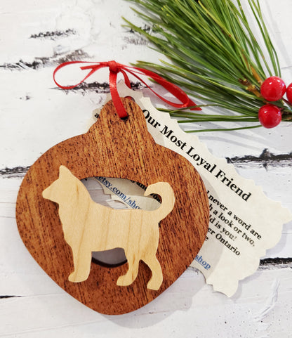 Christmas Wood Dog Ornaments