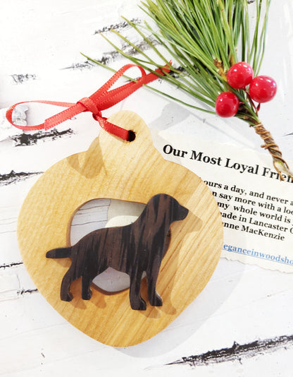 Christmas Wood Dog Ornaments