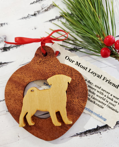 Christmas Wood Dog Ornaments