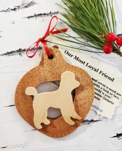 Christmas Wood Dog Ornaments