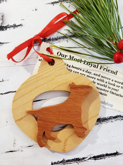 Christmas Wood Dog Ornaments