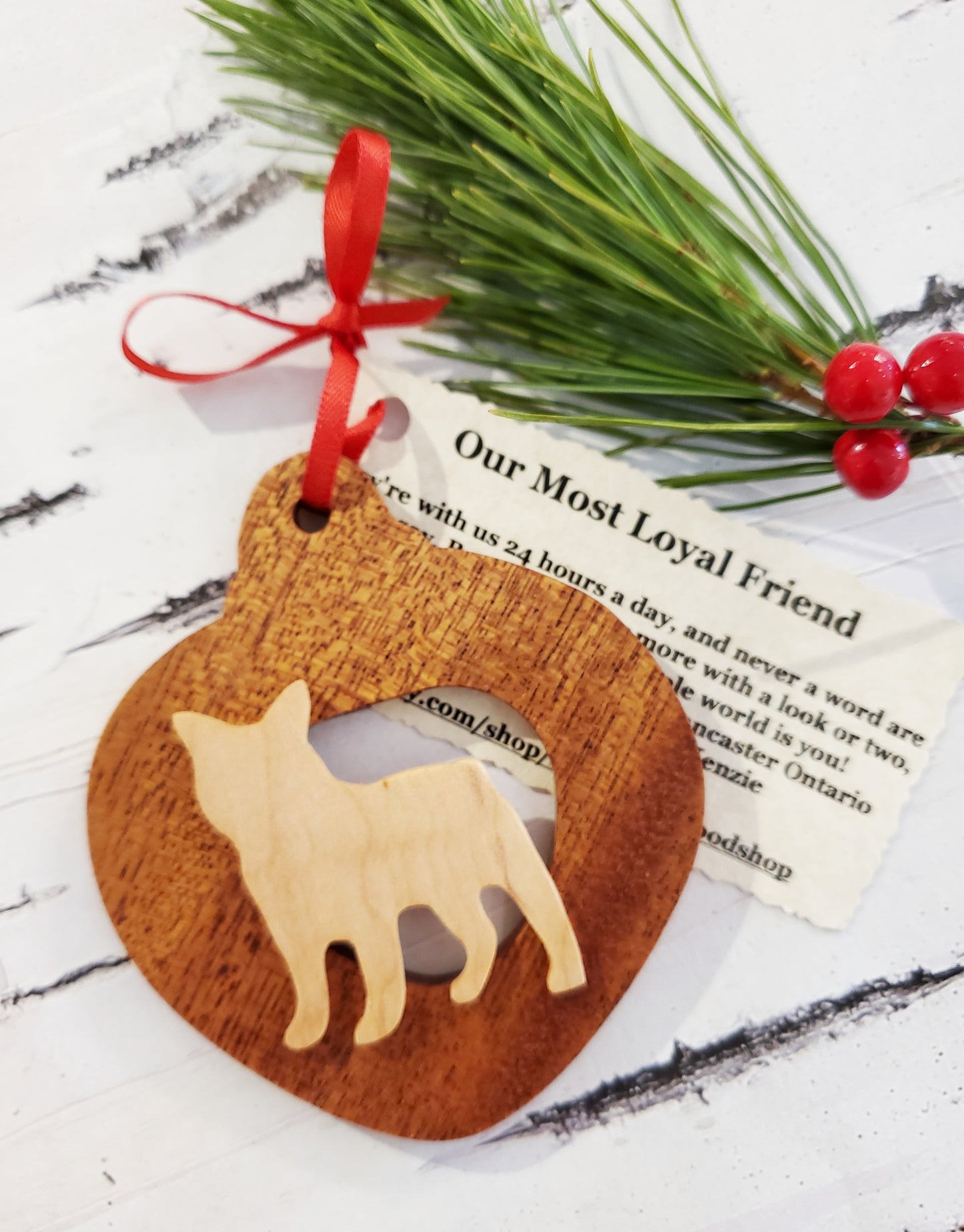Christmas Wood Dog Ornaments