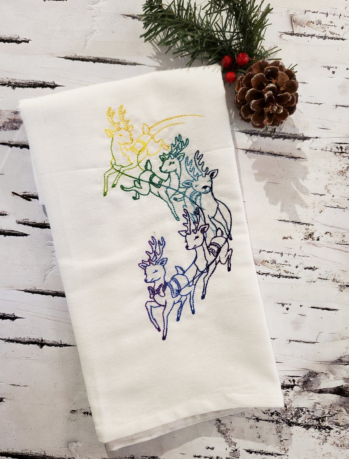 Christmas Embroidered Tea Towels