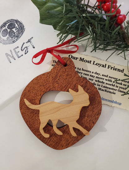 Christmas Wood Dog Ornaments