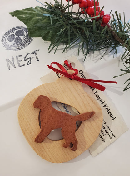 Christmas Wood Dog Ornaments