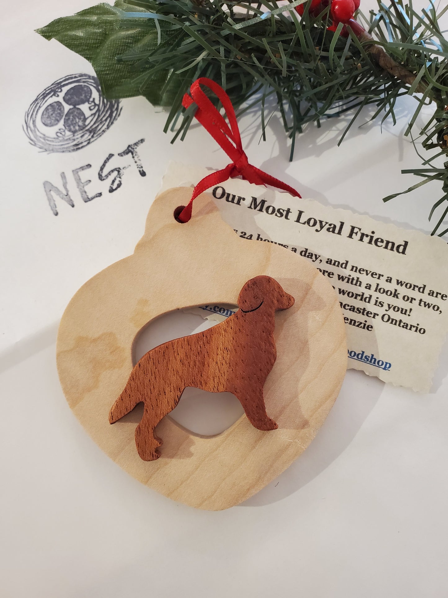 Christmas Wood Dog Ornaments